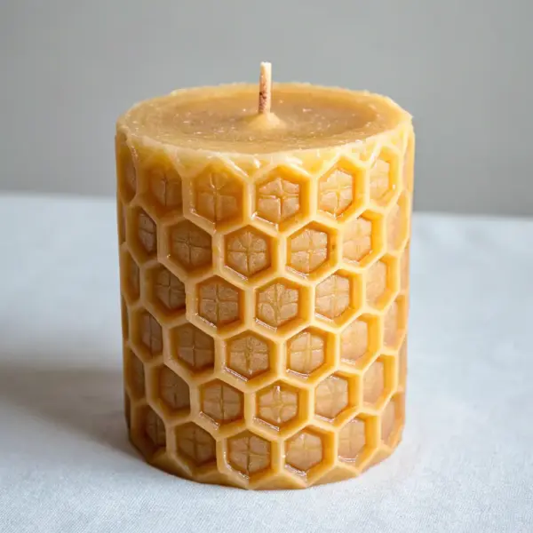 Lumânare de ceară de albine cu flori de câmp